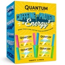 Quantum Energy Square - Energibar med koffein & 10g Protein, Sunn Snack On the Go - Vegan, Glutenfri, Soya og Dairy-Free - Variety 4-Pack