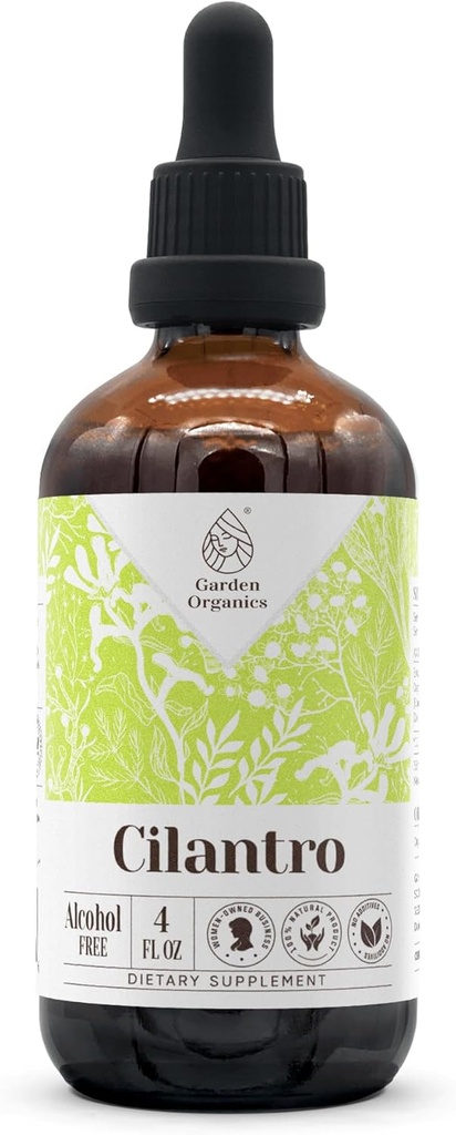 Cilantro alkohol-fri naturlig tinktur ekstrakt, immunsystem booster, flytende dråper laget av 100% Cilantro tørket blad (4 fl oz)