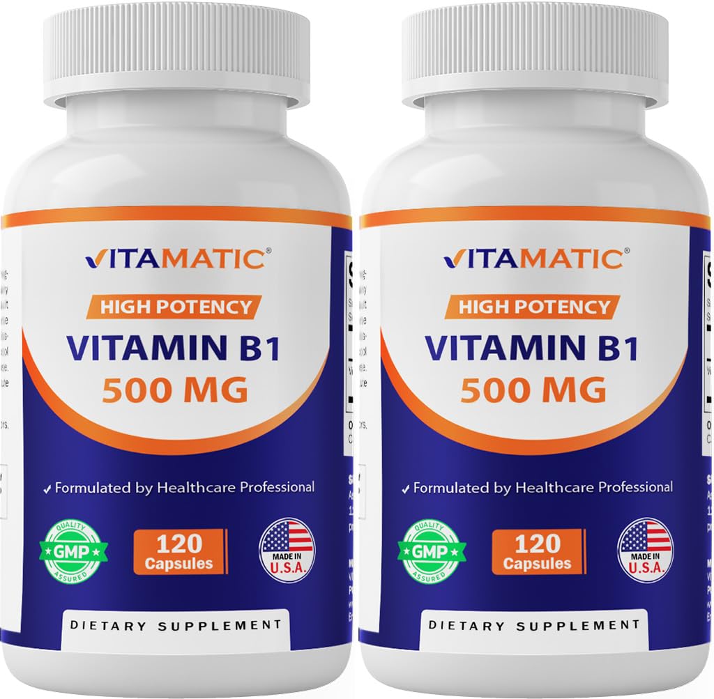 Vitamin B1 (tiamin) 500 mg – 2 pakke (120 kapsler totalt)