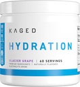 Kaged Hydration Electrolytes pulver | Glacier Grape | Hydra Charge Sports Drink Mix | Pre, Post, Intra trening | Lav carb, Vegan, Glutenfri | Kosttilskudd for menn og kvinner | 60 Serveringer