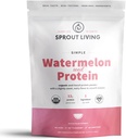 Sprout Living Simple vannmelon frø protein pulver, 12 gram organisk plante basert protein pulver uten kunstige søtningsmidler, ikke-dampende, ikke-GMO, vegansk, glutenfri, keto drikke blanding (10 oz)