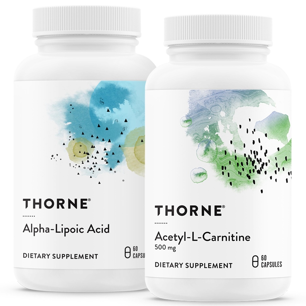 THORNE - Antioksidant Nerve Support Duo - Alpha-Lipoic Acetyl-L-Carnitine Bundle - 60 Serveringer