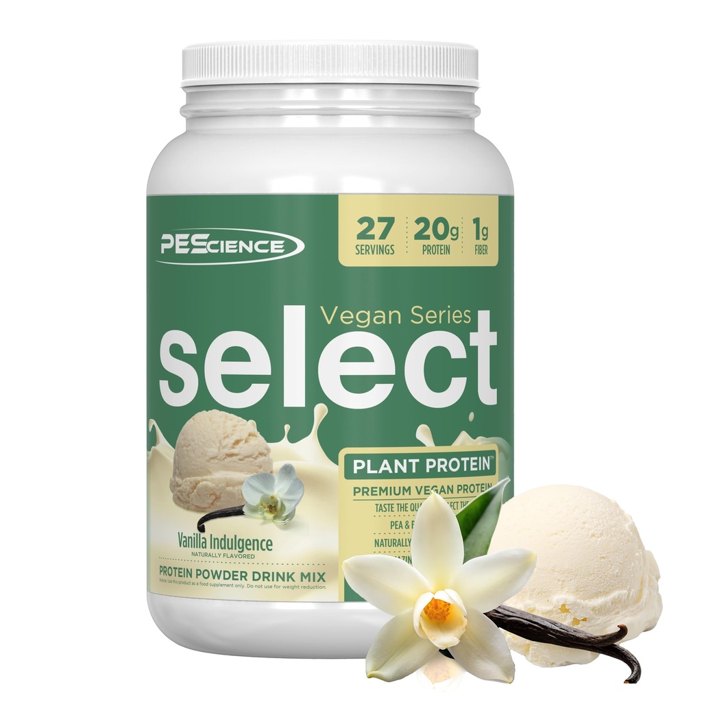 PEScience Velg Vegansk Proteinpulver, Plant Basert Protein pulver, Amazing Smak, Smooth Texture, Era og brun Rice blanding, Dairy Free, Laktosefri, Glutenfri - Vanilla Indulgence, 27 Serveringer