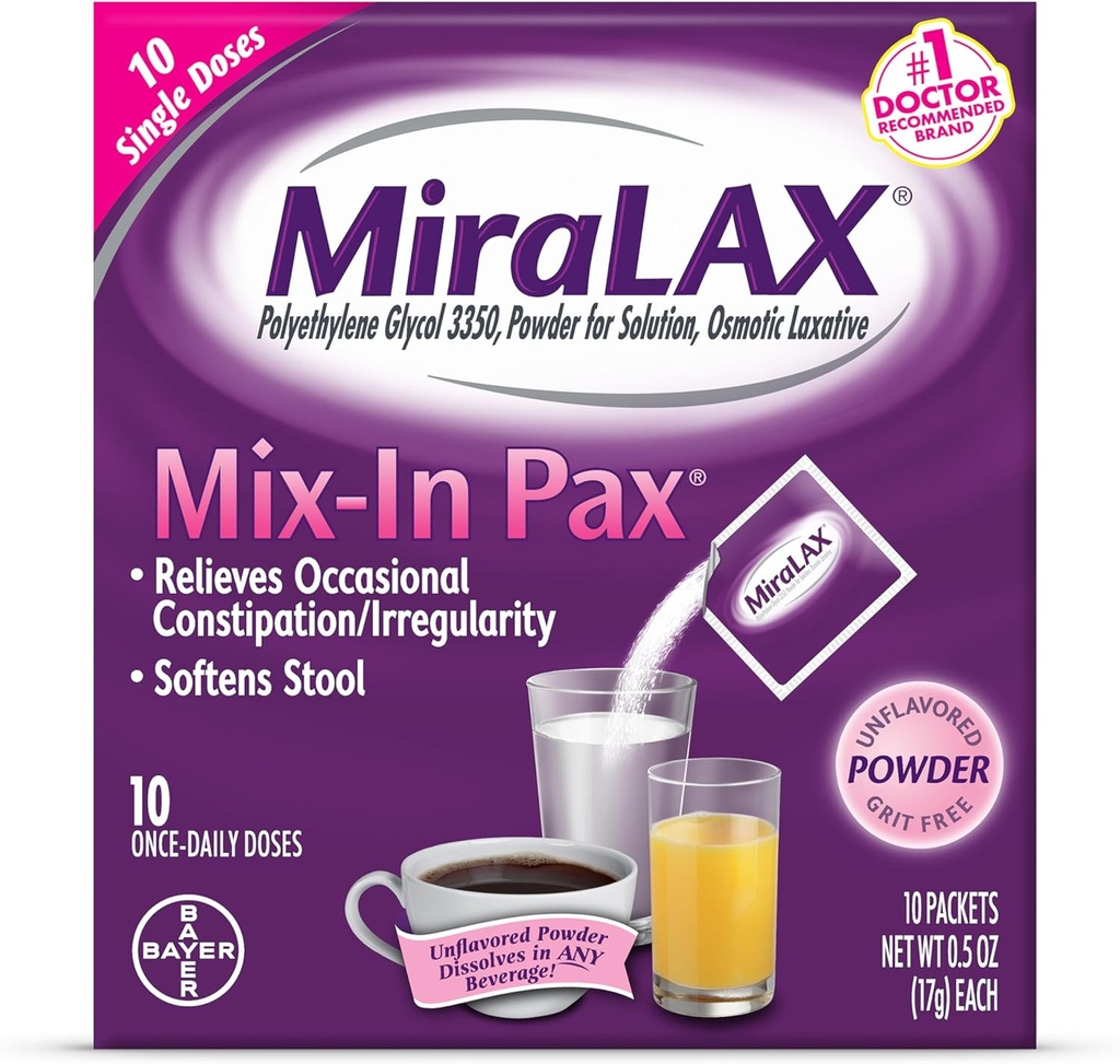 MiraLAX Laxative pulverpakninger 10,0 ea. (Quantity of 5)
