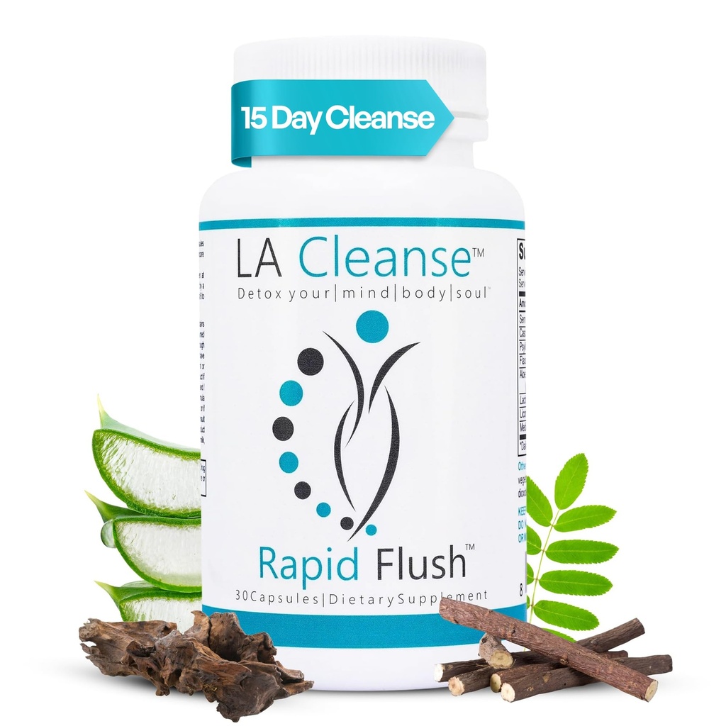 15-dagers rengjøring og detox - Rapid Flush 15-dagers Gut Cleanse for Detox, Colon Cleanse, Colon Broom Gut-støtte - Forbedre Digestion med Cascara Sagrada, Senna Leaf, Psyllium Husk - Kapsler 30 greve