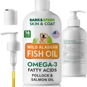 BARK & SPARK Fish Oil for Hunde - Naturlig Omega-3-Skin & Coat støtte -Liquid Food Supplement for Kjæledyr-EPA+DHA Fettsyrer for felles funksjon, Immun & Heart Helse 16 (fl oz)-Sardin & Krill