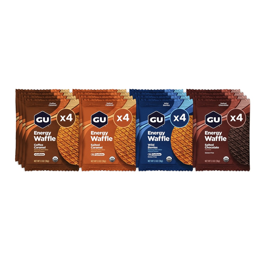 GU Energi Stroopwafel Variety Pack Sports Nutrition Waffle, Kaffe inkludert, og Kosher Dairy, On-The-Go Energi for enhver trening, 16 greve