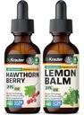 BIO KRAUTER Hawthorn Tinkture 2 Fl. Oz. & Lemon Balm Tinktur 2 Fl. Oz.