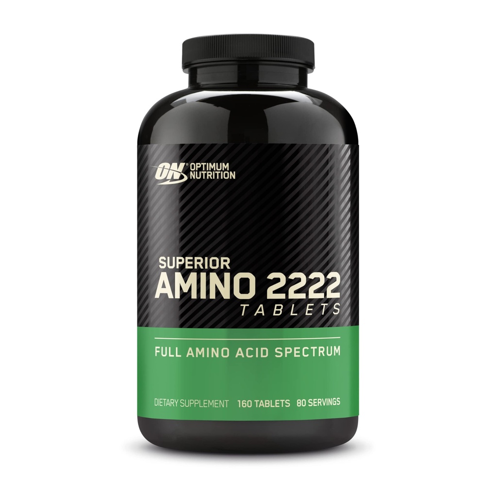 Optimal ernæring Superior Amino 2222 tabletter, komplett essensielle aminosyrer, EAAs, 160 greve