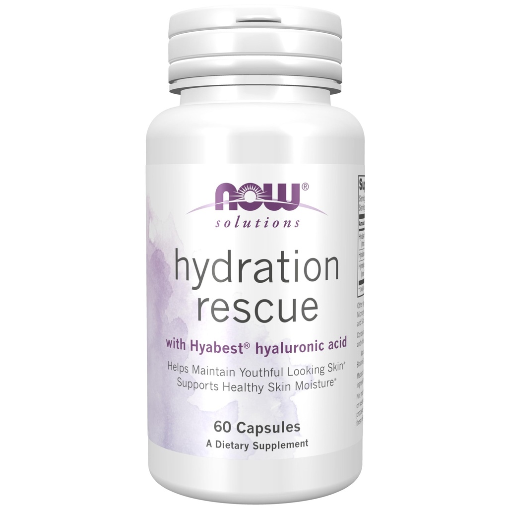 NU Matløsninger, Hydration Rescue med hyabest® hyaluronsyre, bidrar til å opprettholde ungdommelig utseende hud*, støtter sunn hudbevegelse*, 60 Vegkapsler