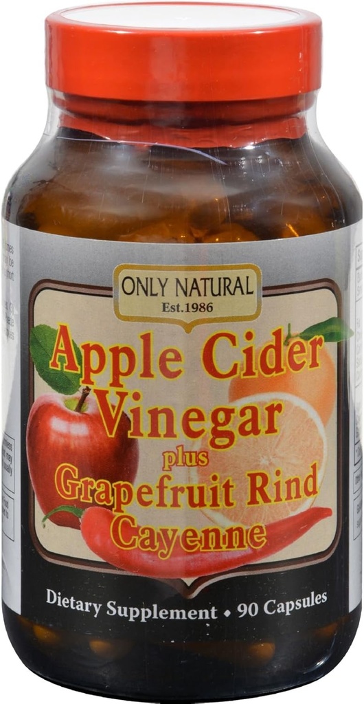 Bare naturlige Apple Cider Vinegar Plus Grapefrukt Rind Cayenne Kapsler, 90-talls