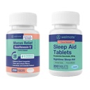 WELMATE Nighttime Wellness Bundle: Mucus Relief Guaifenesin 600mg Mucus Relief (200 Ct) & Doxylamine Succinate 25mg søvnhjelp (200 Ct)