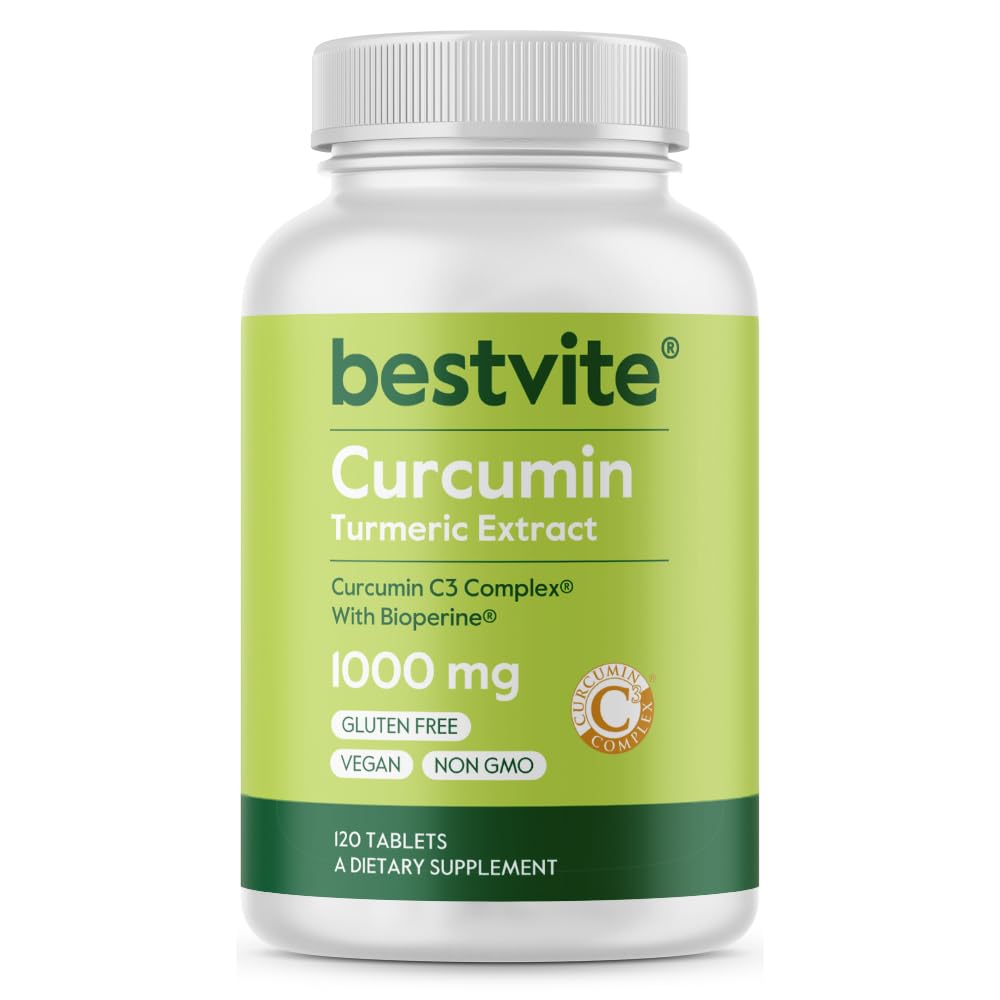 Curcumin 1000mg (Turmeric(120 tabletter) Laget med Curcumin C3 Complex & Bioperine - Standardisert til 95% Curcuminoids - Vegan