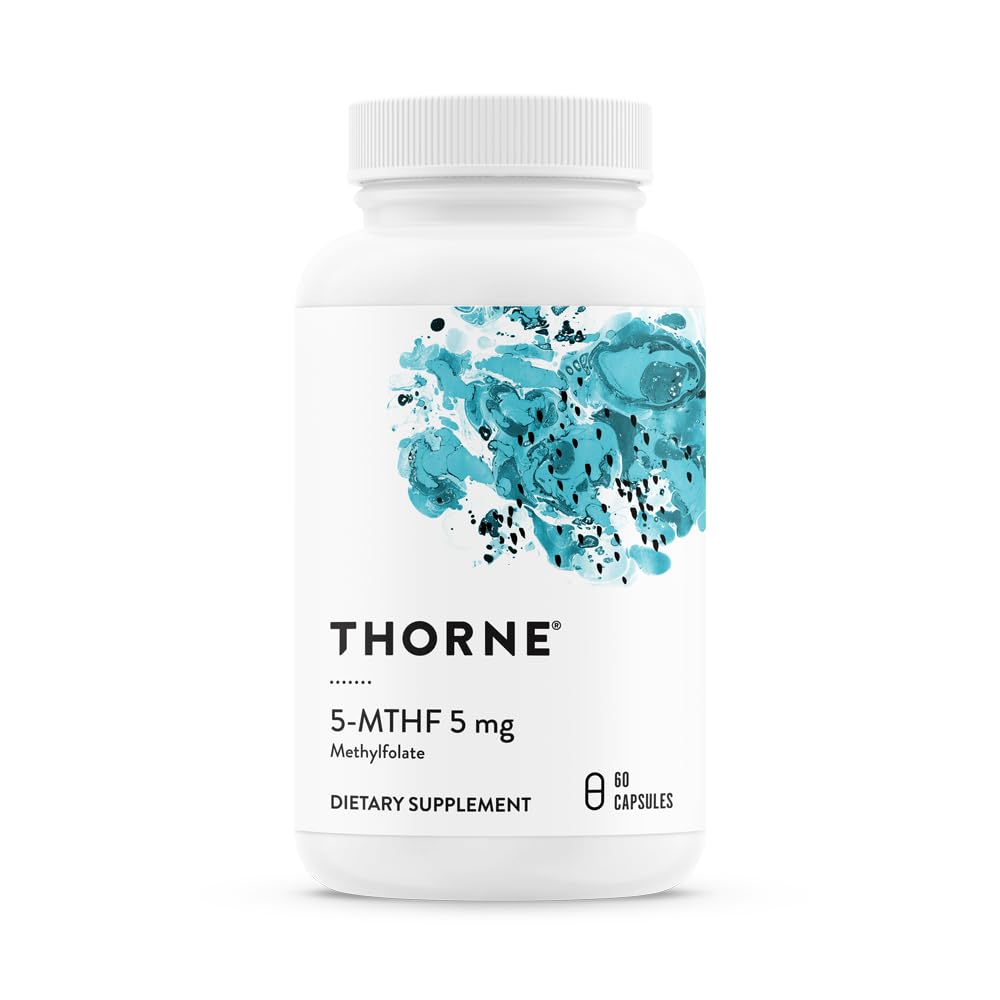 THORNE 5-MTHF 5 mg, Active Methylfolate Vitamin B9 Supplement, 60 Capsules