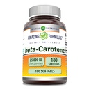 Amazing Formler Beta-Caroten Supplement | 25000 IU per servering | 180 Softgels | Ikke-GMO | Glutenfri |