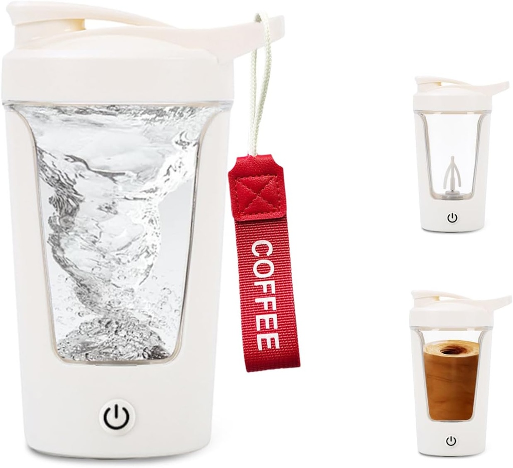 Elektrisk Shaker Flaske, Bærbar Protein, Blander Cup, USB C Shaker for glatt proteinshaker, BPA-fri, Tritan, 450 ml, 16oz, Stir Cup, 500mAh Oppladbar