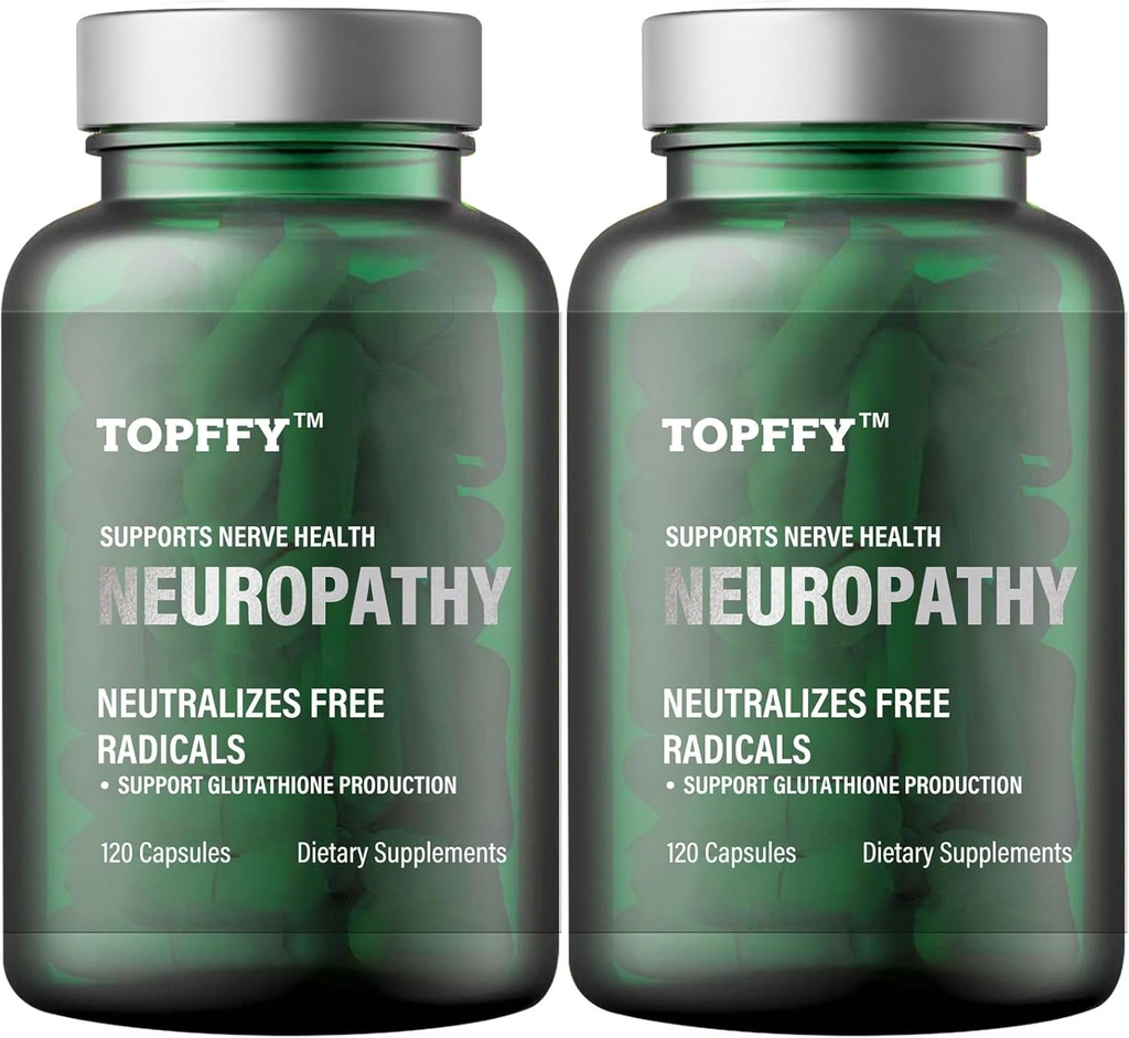 Neuropathy Ernæringsblanding for Nerve Discomfort Relief, med 600 mg Alpha Lipoic Acid -Benfotiamine, Maks styrke naturlige Nerve vitaminer, egnet for føtter, hender, fingre, ben tå