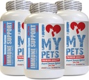 Jeg elsker MIN PETS LLC Eldre katt Supplements - PET Immun Support - Hunder og katter - Booster - Sunn - katt Turmeric - 180 behandlinger (3 flasker)