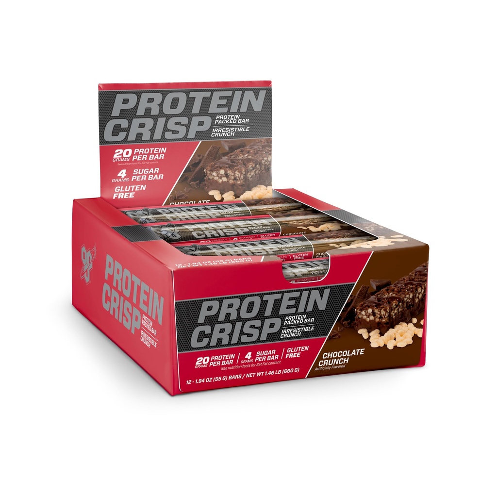 BSN Protein Crisp Bar, saltet Toffee Pretzel, 20 Gram Protein Snack Bars med Whey og Fiber, Glutenfri crunchy energi Barer for trening, Fitness, On-the-Go, 12 greve