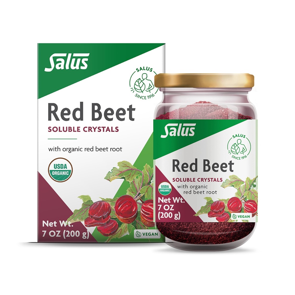 Salus rødbete krystaller - økologisk næringsrik beet Root pulver blanding - Superfood pulver Supplement med vitamin C, Folat, magnesium og kalium - 7 oz