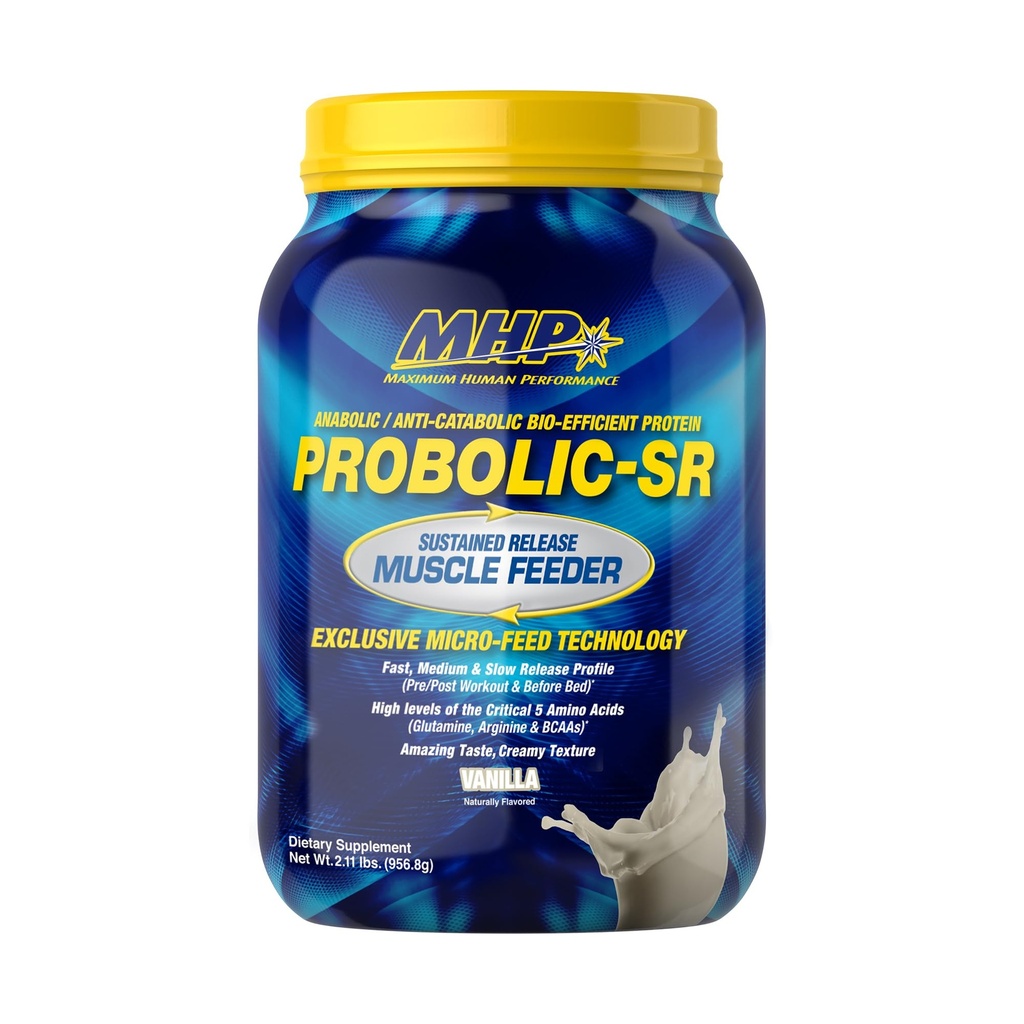 Maksimal menneskelig ytelse probolsk-SR-responderbar frigjøring proteinpulver, 24g protein, BCAA, glutamin, arginin, pre-workout, post-workout, natteprotein, 2lbs, 26 serveringer, Vanilla