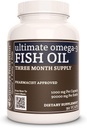 Remedys ernæring Ultimate Omega-3 fiskeolje | 1000 mg, 90 Softgels kosttilskudd | 3 måneders forsyning | EPA, DHA, GLA, ALA, & LA fettsyrer