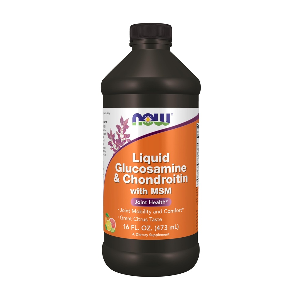NÅ Kosttilskudd, Glukosamin og Chondroitin med MSM, flytende, felles helse, mobilitet og komfort*, 16-Ounce