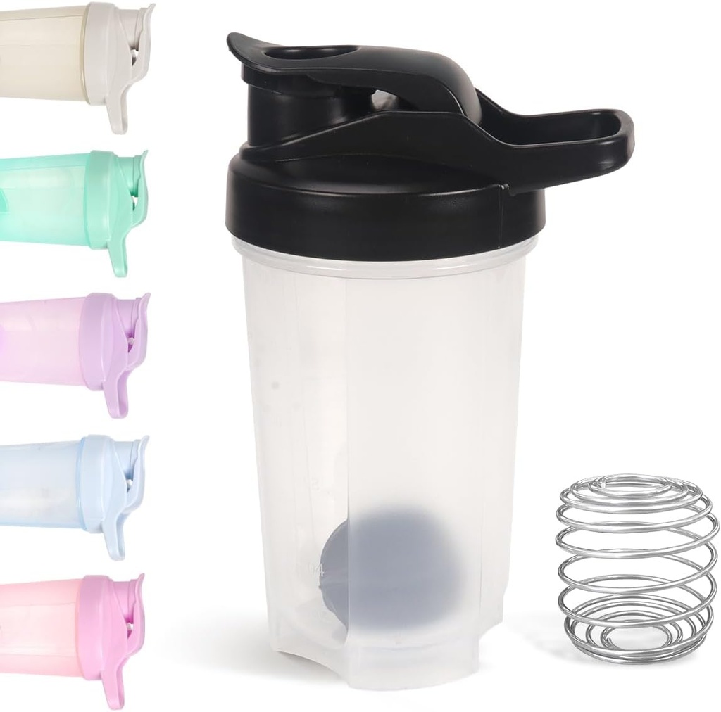 D.Y.A 16oz Shaker Flaske,Leak Proof Sports Shaker Cups for Protein Shakers,Shaker Flaske for pre trening og reise til Go,BPA Gratis & Easy Clean Protein Shaker Flaske,Black
