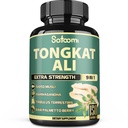 Satoomi 9in1 Tongkat Ali Root Extract 200:1 - Ashwagandha, Tribulus terrestris - 150 kapsler i 5 måneder - støtte styrke, energi og sunn immunforsvar