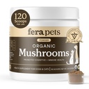 Fera Kjæledyr Mushroom Supplement for hunder og katter med Tyrkia Tail - USDA Organic - Kognitiv og immun støtte - forbedrer leverfunksjon - støtter en sunn gut - pulver - 120 Scoops
