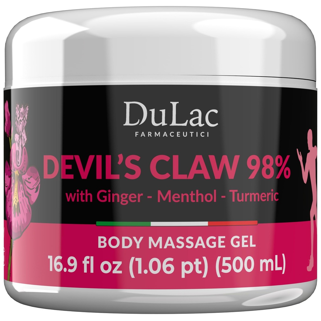 Dulàc - Devil's Claw 98% Cream Maksimum styrke 16,9 Fl Oz, naturlig felles og muskelavslappende krem for å gjenta muskel og leddsmerter, beriket med Menthol for kul effekt