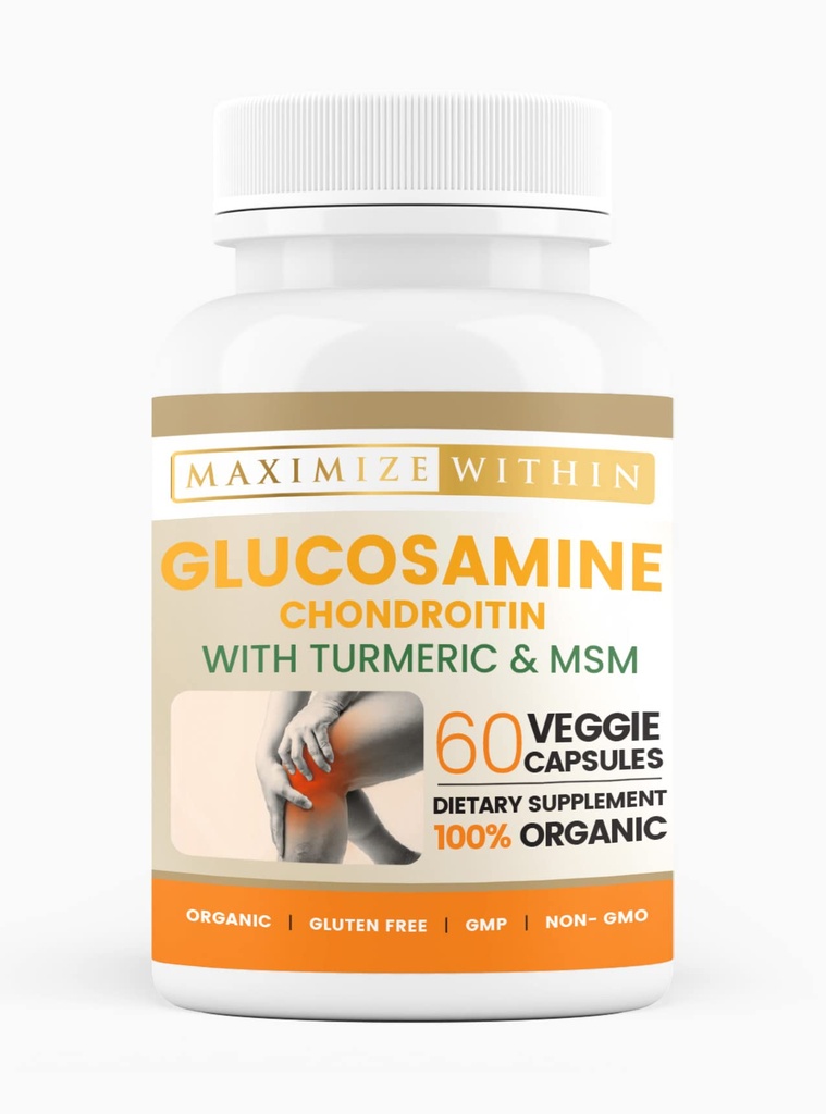 Glucosamine Chondroitin med Turmeric & MSM – Mobilitet og fleksibilitet – 60 Veggie Capsules