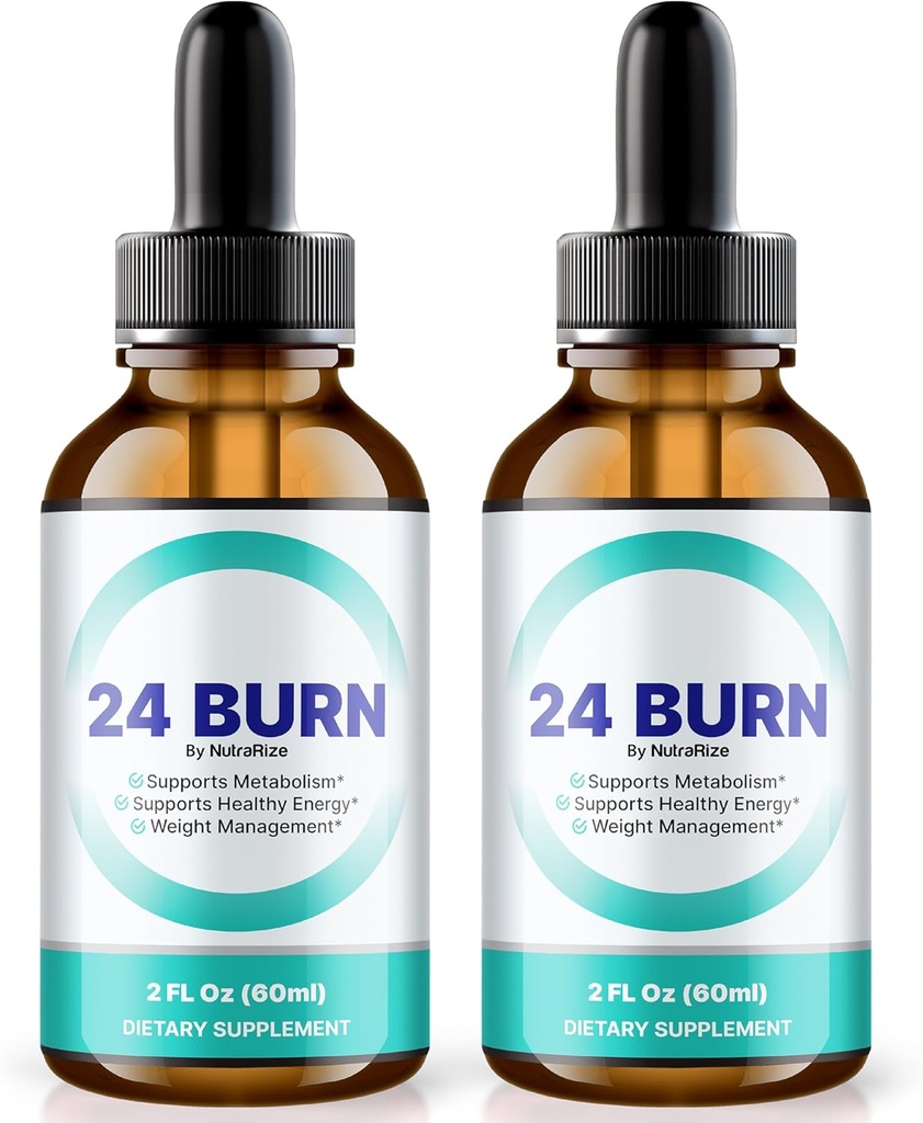 NutraRize (pakke med 2 24 Burn Drops, Alt-Naturlig 24Burn Flytende Supplement, Offisiell ernæringsformel for å støtte en sunn og aktiv livsstil, Gotas anmeldelser (60 Serveringer)