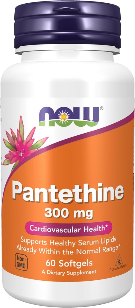 NU Mattilskudd, Pantethine (Koenzym En Precursor) 300 mg, kardiovaskulær helse*, 60 Softgels