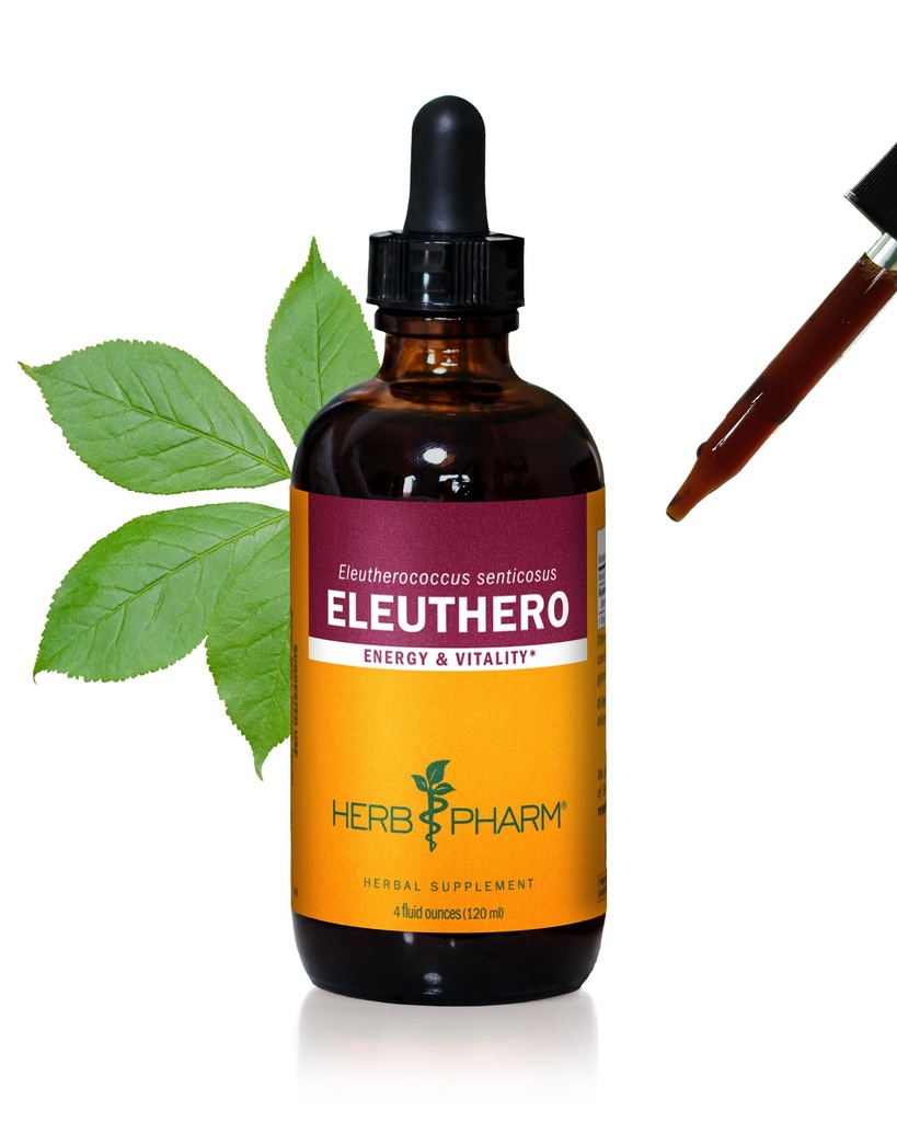 Herb Pharm Eleuthero (Siberian Ginseng) Root Liquid Extract for energi og utholdenhet, Cane alkohol, 4 Ounce