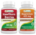 Beste Naturals Hawthorn Berry 565 mg og magnesiumglycinat 425 mg