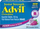 Advil Junior Chewable Ibuprofen tabletter, Grape 100 mg, 24 tabletter hver (pakke med 6)