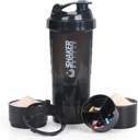 VECH Shaker Flasker for Proteinmikser Workout Shaker Leak Proof Vannflaske Ikke Slip 3 Layer Twist Off 3 OZ med pilleskuff for lagring Protein pulvershake flaske 16 OZ Shake Cup (svart)