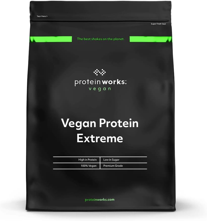Protein Works - Vegansk Protein Ekstrem høy protein pulver | Plant Basert riste | Jordbær 'n' krem | 2.20 pund