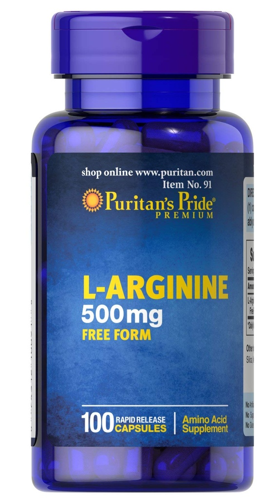 Puritans stolthet L-Arginine 500 mg, hjerte helsestøtte, 100 count