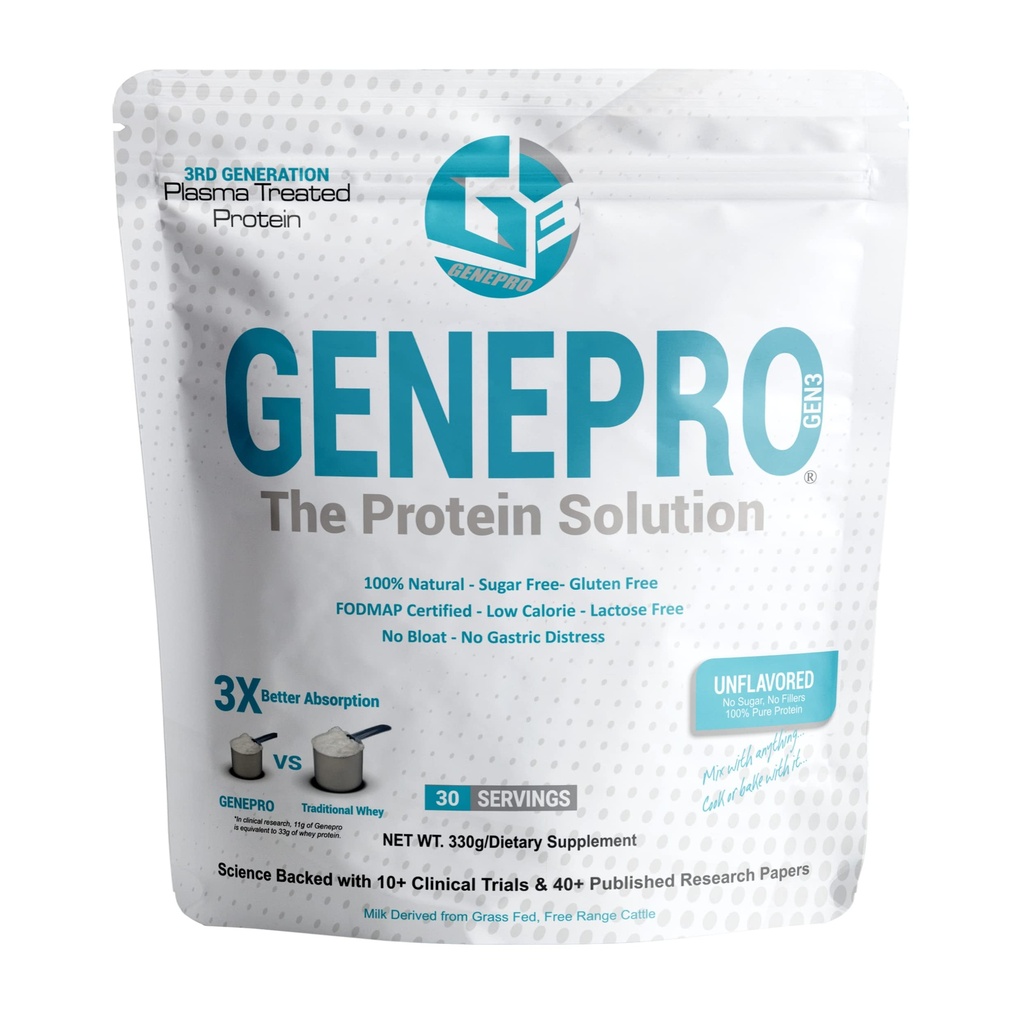 Unflavored Protein pulver - Ny formel - Laktosefri, glutenfri, og ikke-GMO Whey Isolate Supplement Shake (3. generasjon, 30 Services)