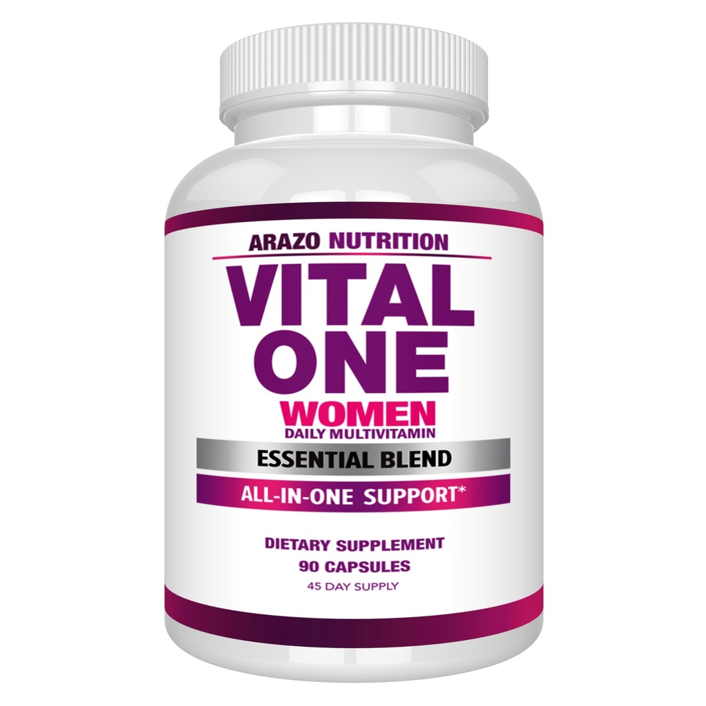 Arazo Ernæring Vital Ett Multivitamin For Kvinner - Daglig Helfood Supplement - 90 Vegan Kapsler