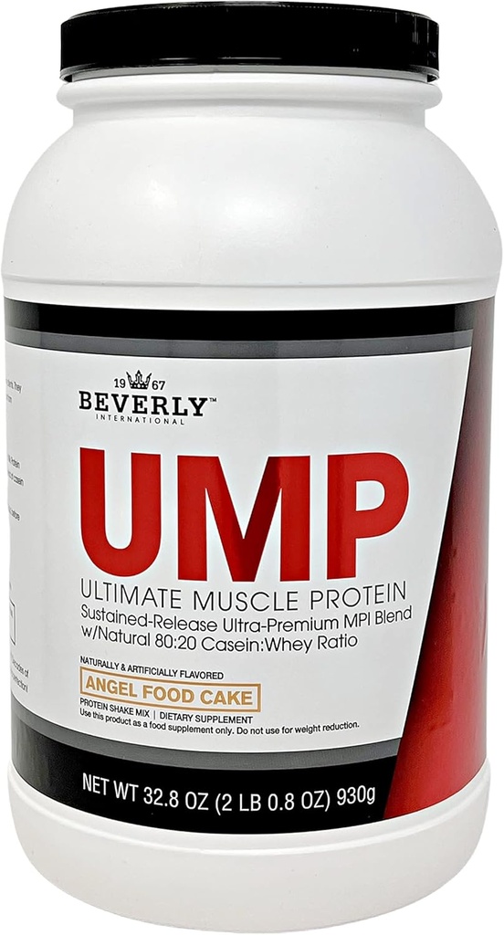 Beverly International UMP Protein pulver, Engle Food Cake. Unikt Whey- Casein Ratio Bygger Lean Muscle. Lett å Digest. No Bloat. (32.8 oz) 2lb .8 oz