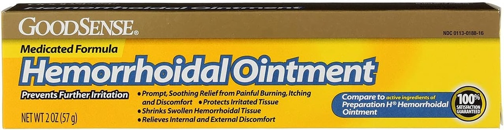 GoodSense Hemorroideal Ointment, Phenylephrine HCl, Petrolatum, Mineralolje, Relief fra brenning, kløe og diskomfort av hemorroider, 2 ovner