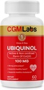 Ubiquinol 100MG aktiv og ikke-oksidisert (redusert) Form av CoQ10 -Strong antioksidant kosttilskudd, støtter helse, sunn kolesterol - 60 Softgels av CGM Labs