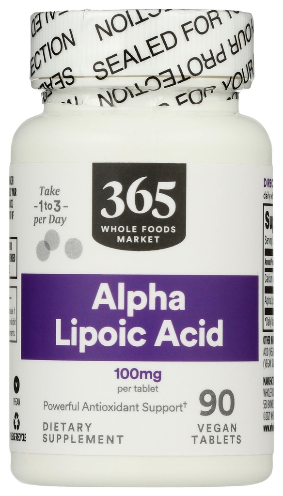 365 ved hele matmarkedet, Alpha Lipoic Acid 100mg, 90 greve