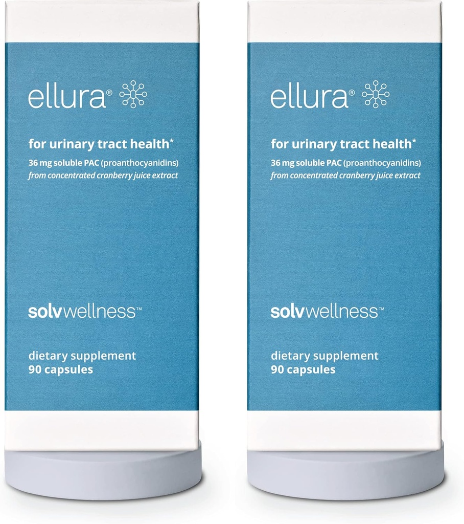 Ellura Solv Wellness klinisk bevist Cranberry Supplement: Få foran Utis med 36 mg 100% biotilgjengelig PAC, 180 kapsler