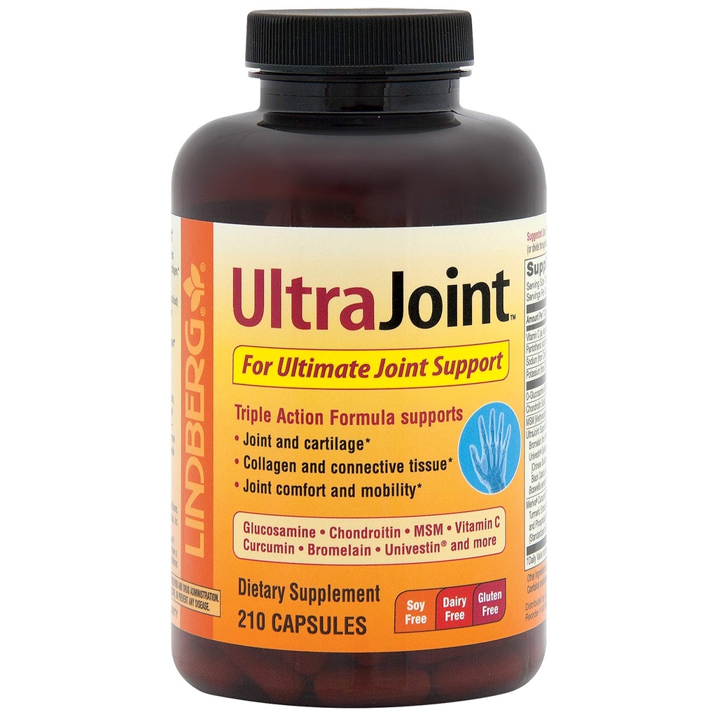 Lindberg Joint Support Supplement for menn og kvinner | | | Kapsler | med gurkemeie, MSM, Glukosamin, Chondroitin, Boswellia Extract | Triple Action Complex Blanding | Ikke-GMO, Glutenfri