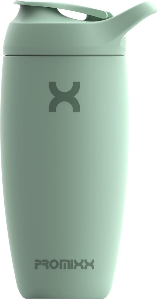 Promixx Pursuit Shaker Flaske Isolert rustfritt stål Vannflaske og shaker Cup, 18oz, Seagrass Green