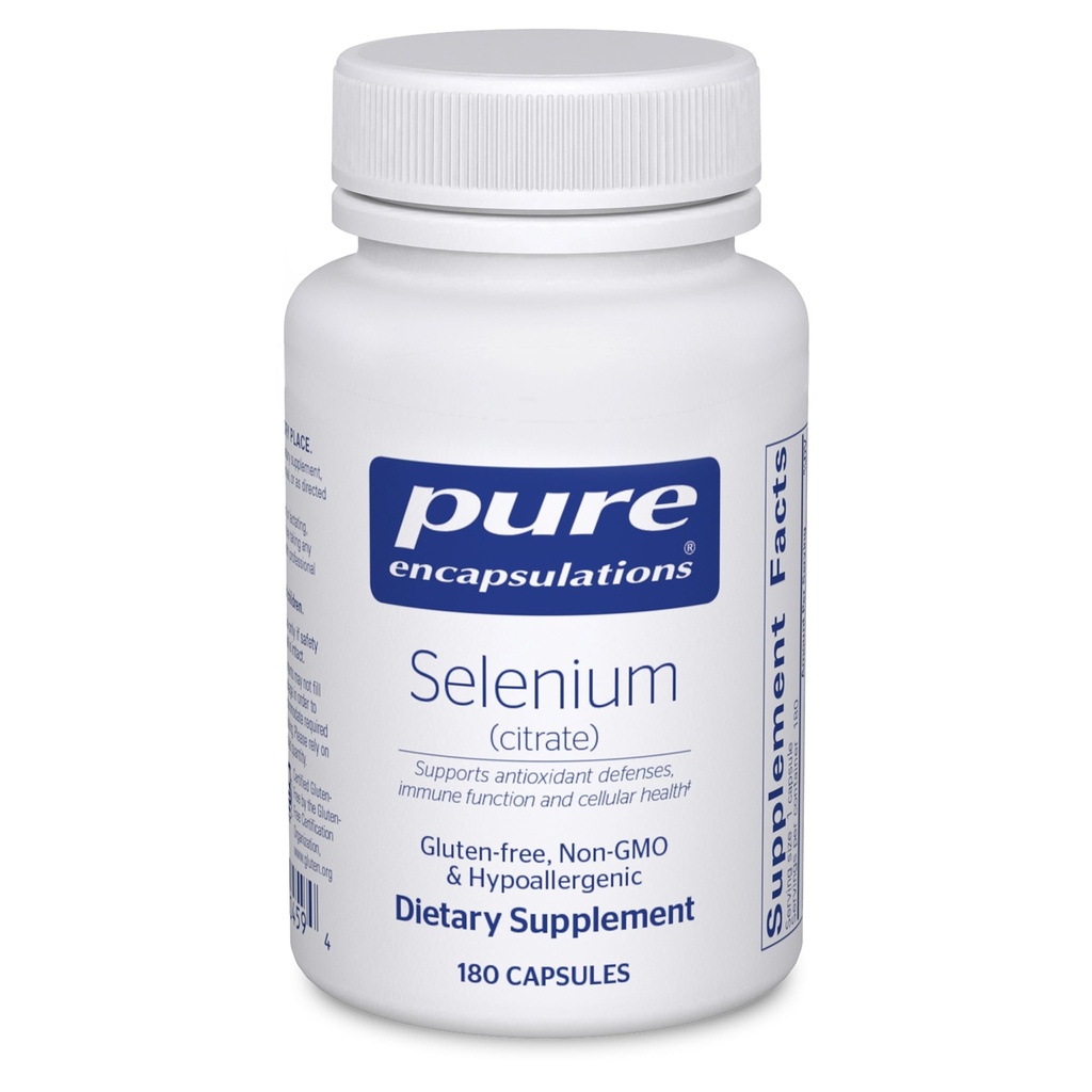 Rene innkapslinger Selenium (Citrate) - for immunsystem støtte og cellulær helse - Antioksidant Supplement - støtter blodstrøm* - Glutenfri & Vegan - 180 kapsler